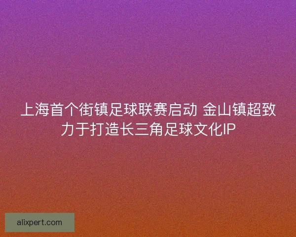 上海首个街镇足球联赛启动 金山镇超致力于打造长三角足球文化IP
